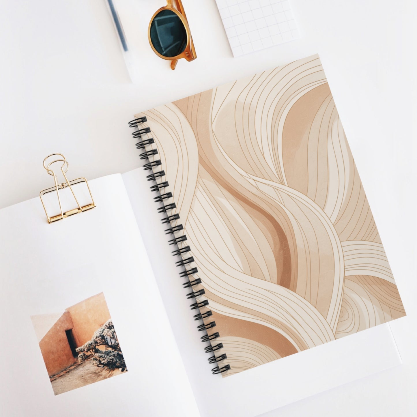 Neutral Abstract Spiral Notebook – Minimalist Ruled Journal for School, Work & Daily Notes