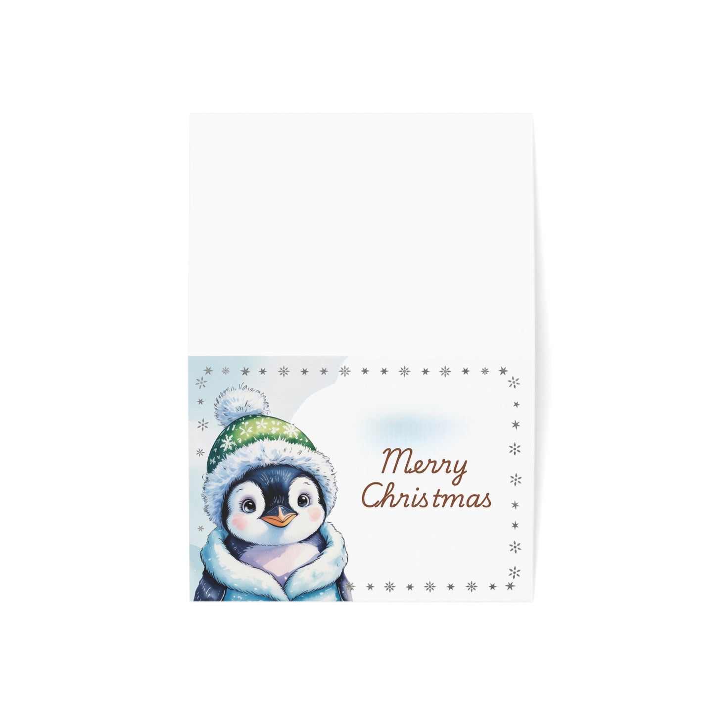 Merry Christmas Penguin Greeting Card – Cute Winter Holiday Card Set for Animal Lovers & Families
