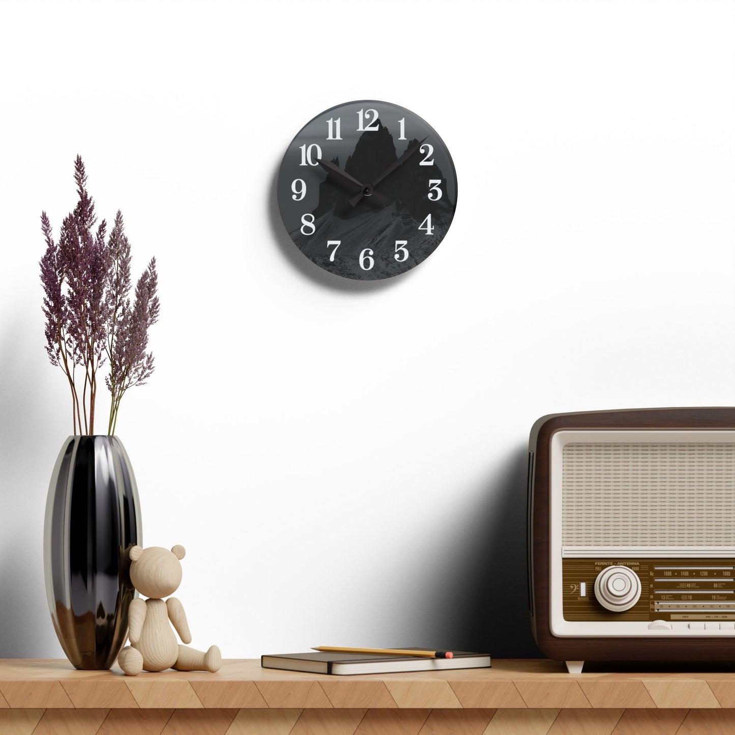 Minimalist Black & White Acrylic Wall Clock – Modern Round Home Decor | Stylish Office Clock