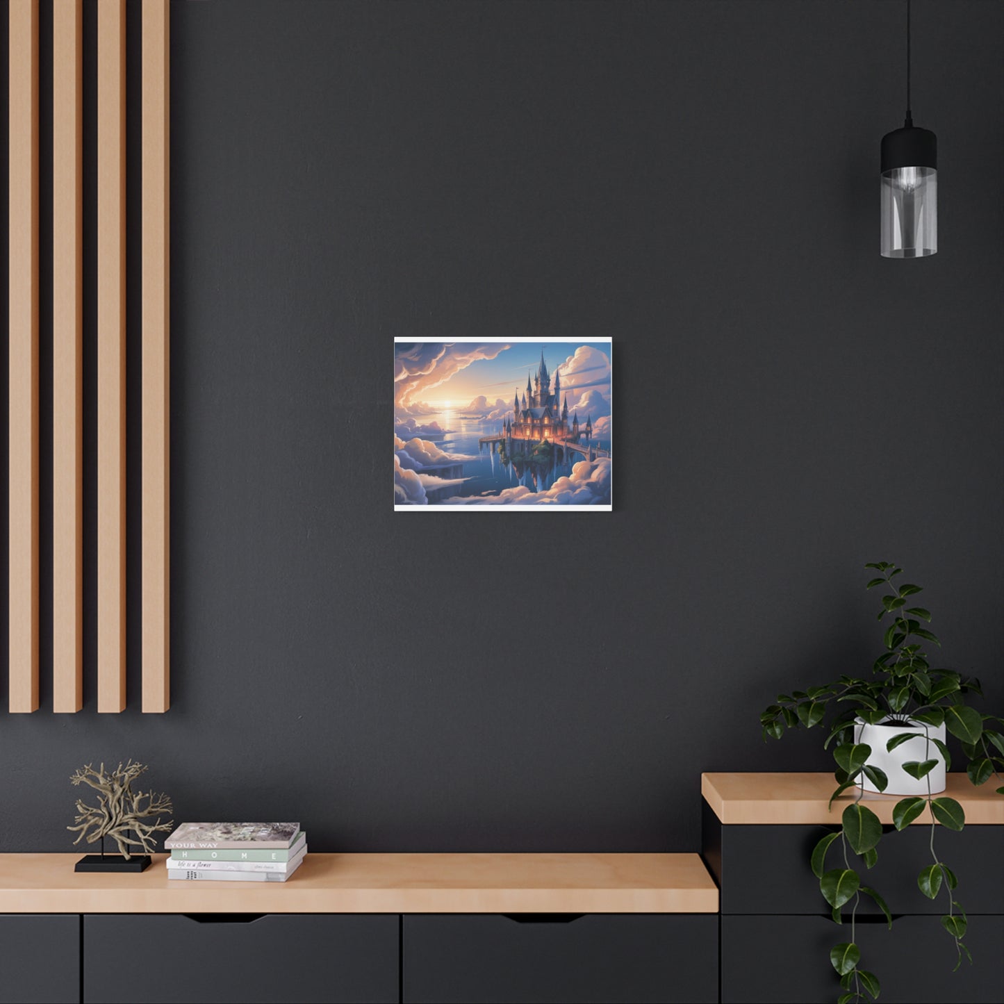 Floating Fantasy Castle Canvas Wall Art – Dreamy Sky Kingdom Landscape for Home, Office & Book Lovers