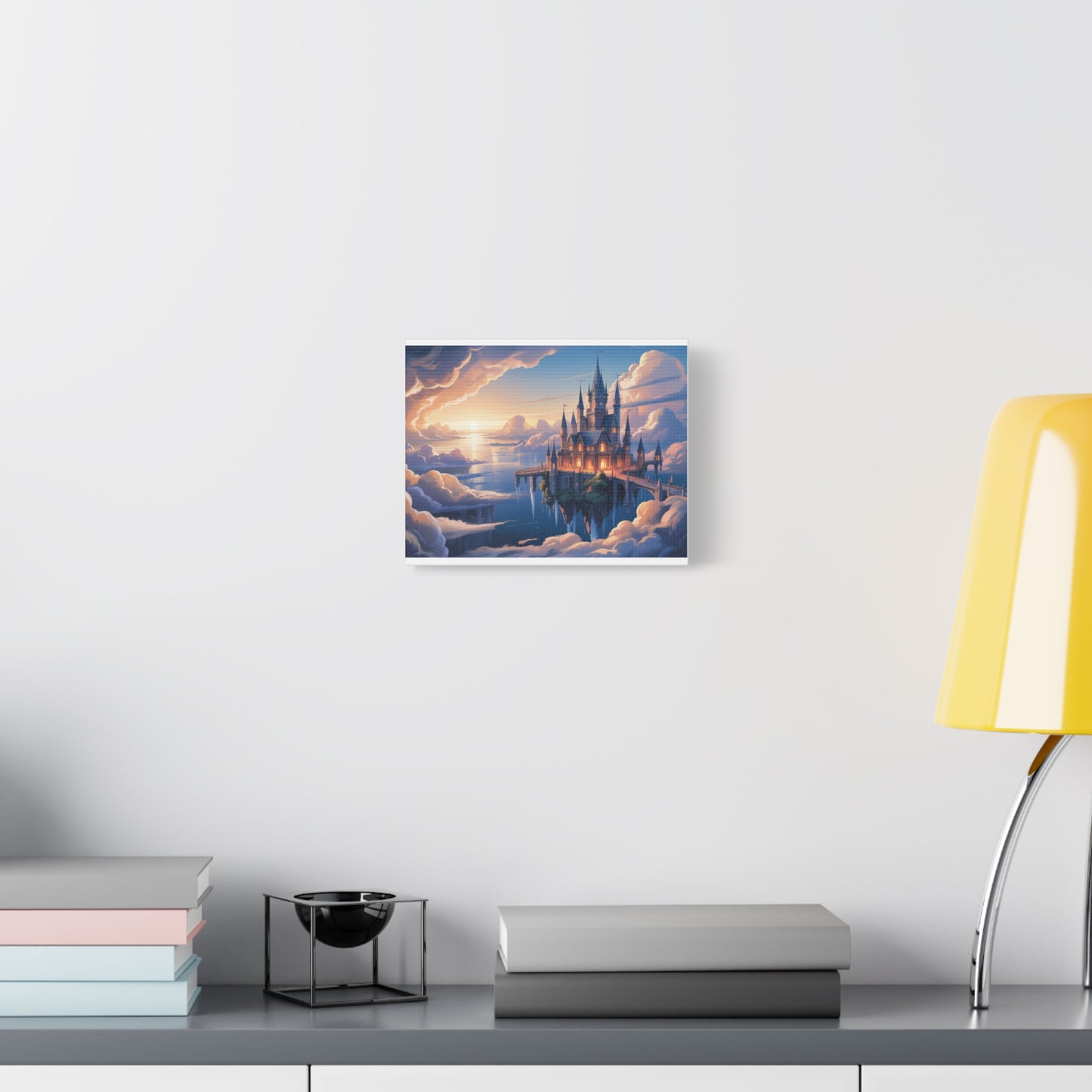 Floating Fantasy Castle Canvas Wall Art – Dreamy Sky Kingdom Landscape for Home, Office & Book Lovers