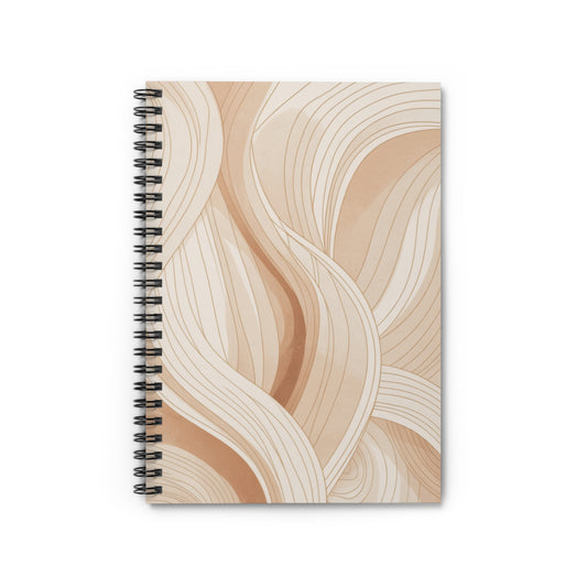 Neutral Abstract Spiral Notebook – Minimalist Ruled Journal for School, Work & Daily Notes
