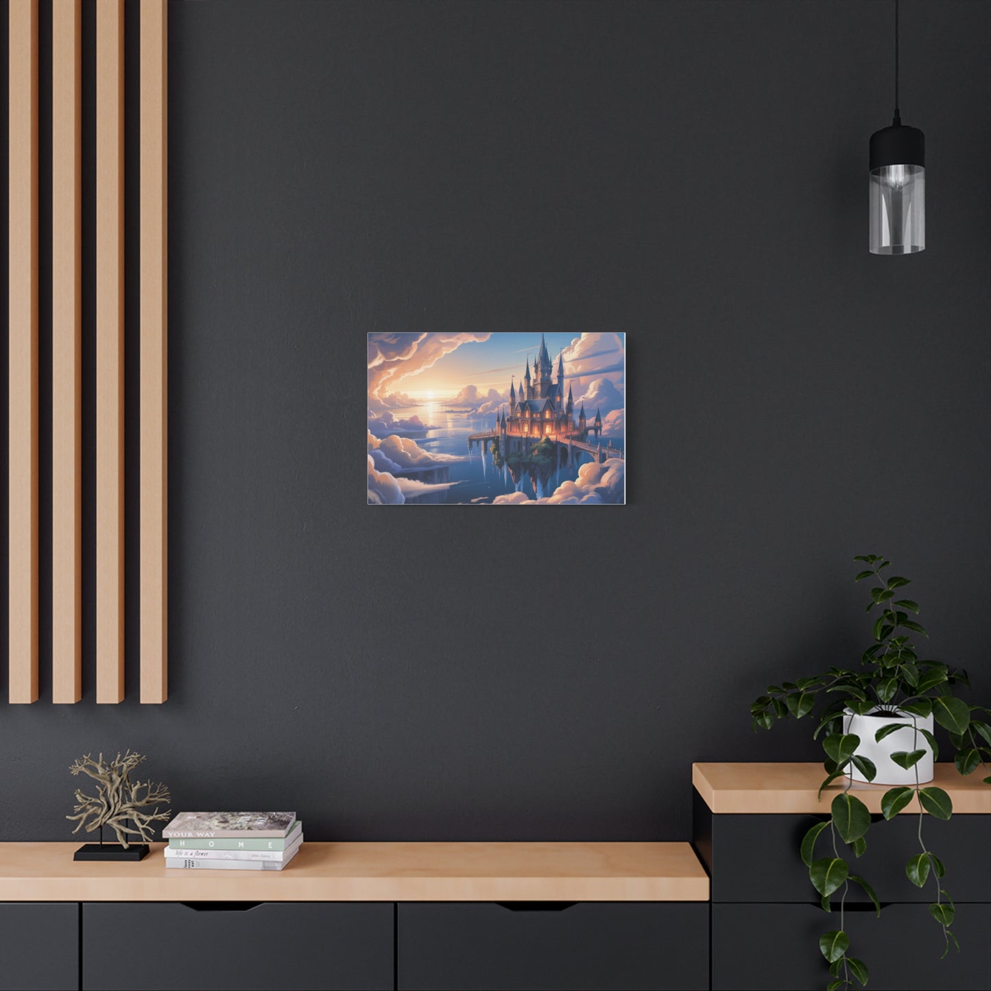 Floating Fantasy Castle Canvas Wall Art – Dreamy Sky Kingdom Landscape for Home, Office & Book Lovers
