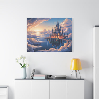 Floating Fantasy Castle Canvas Wall Art – Dreamy Sky Kingdom Landscape for Home, Office & Book Lovers