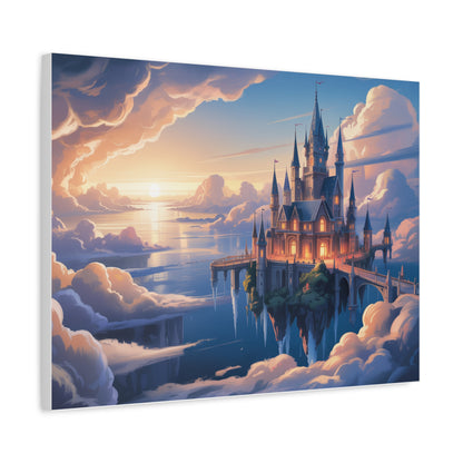 Floating Fantasy Castle Canvas Wall Art – Dreamy Sky Kingdom Landscape for Home, Office & Book Lovers