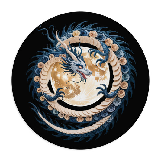 Dragon Mouse Pad, Fantasy Desk Accessory, Blue Dragon Art Mousepad, Mythical Creature Desk Decor, Gamer Desk Mat Gift