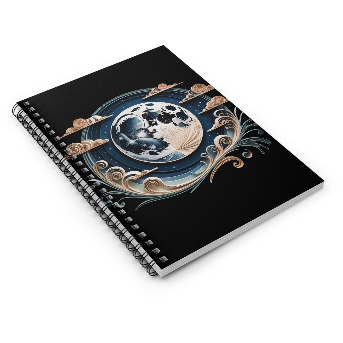 Moon Journal Notebook, Celestial Spiral Notebook, Fantasy Writing Journal, Moon Art Notebook, Night Sky Journal Gift