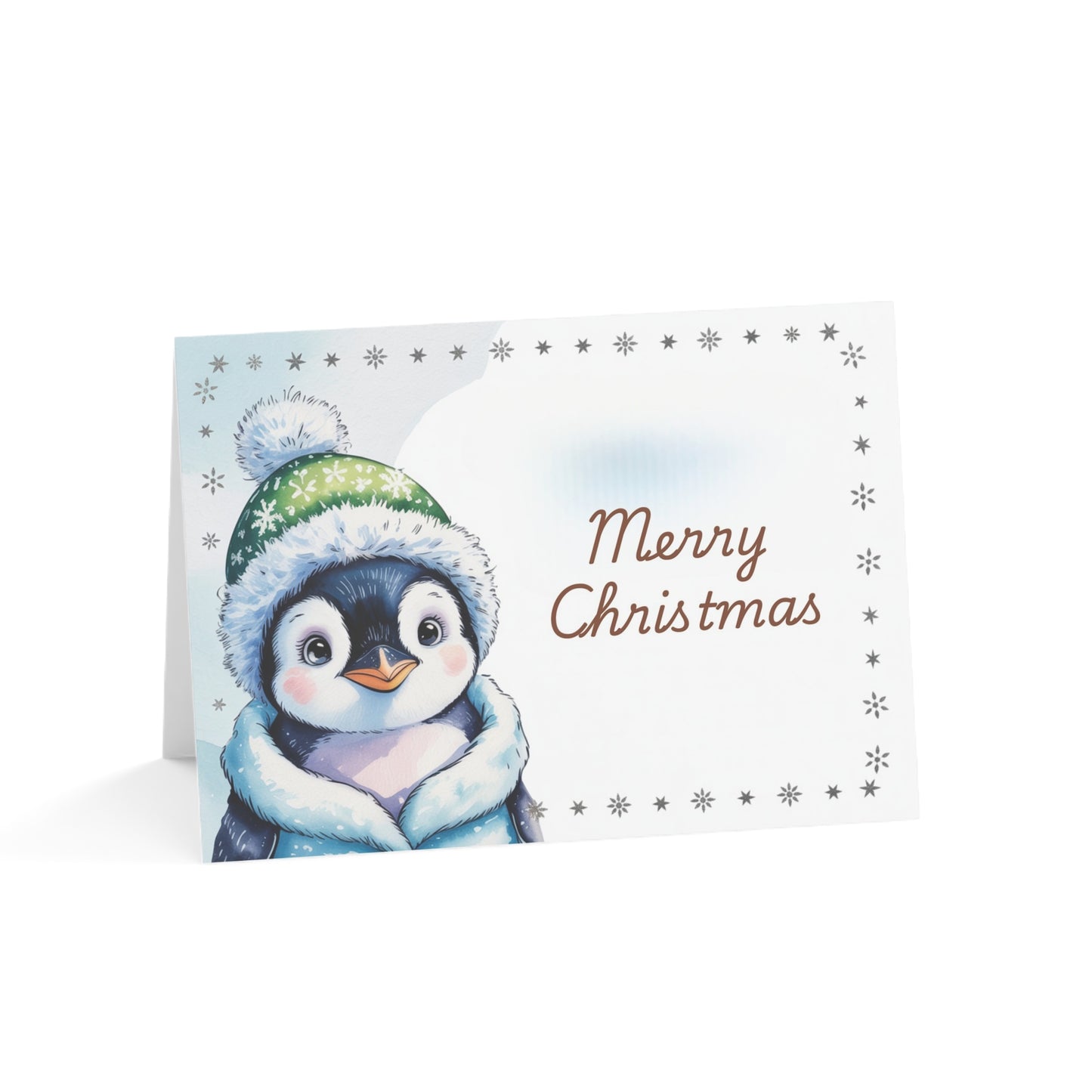 Merry Christmas Penguin Greeting Card – Cute Winter Holiday Card Set for Animal Lovers & Families