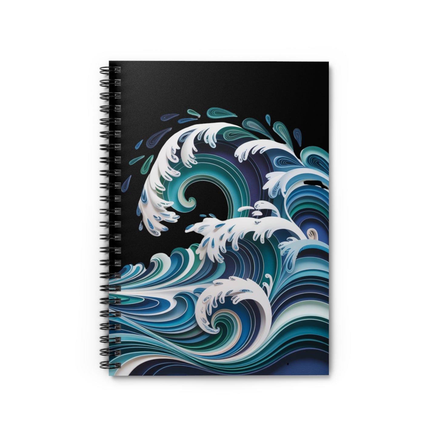 Ocean Wave Journal Notebook, Aesthetic Spiral Notebook, Sea Wave Writing Journal, Coastal Theme Notebook, Ocean Lover Gift