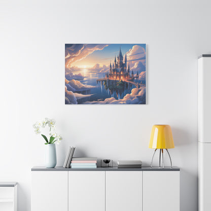 Floating Fantasy Castle Canvas Wall Art – Dreamy Sky Kingdom Landscape for Home, Office & Book Lovers
