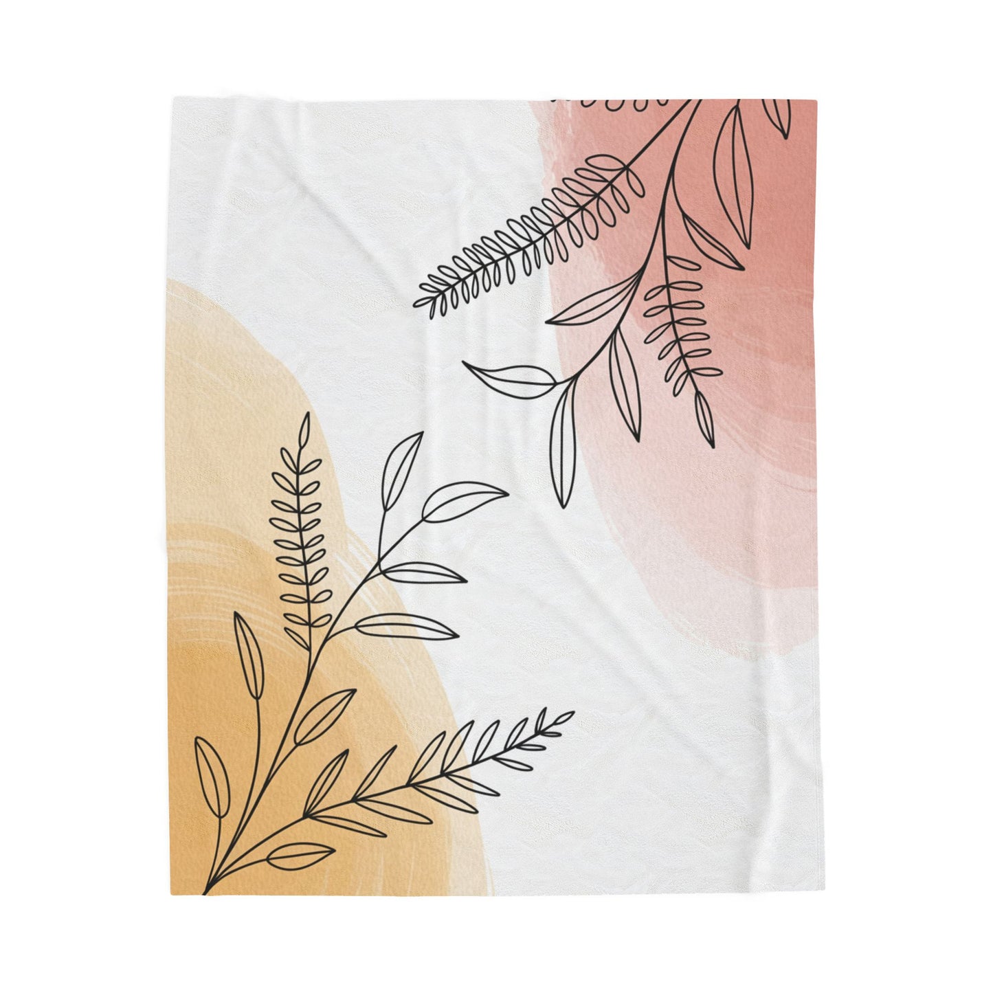 Minimalist Botanical Throw Blanket – Modern Leaf Design Cozy Neutral Home Decor Gift