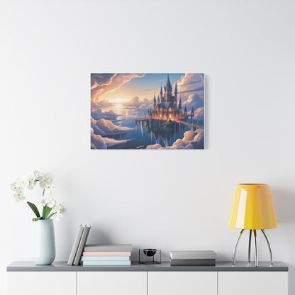 Floating Fantasy Castle Canvas Wall Art – Dreamy Sky Kingdom Landscape for Home, Office & Book Lovers