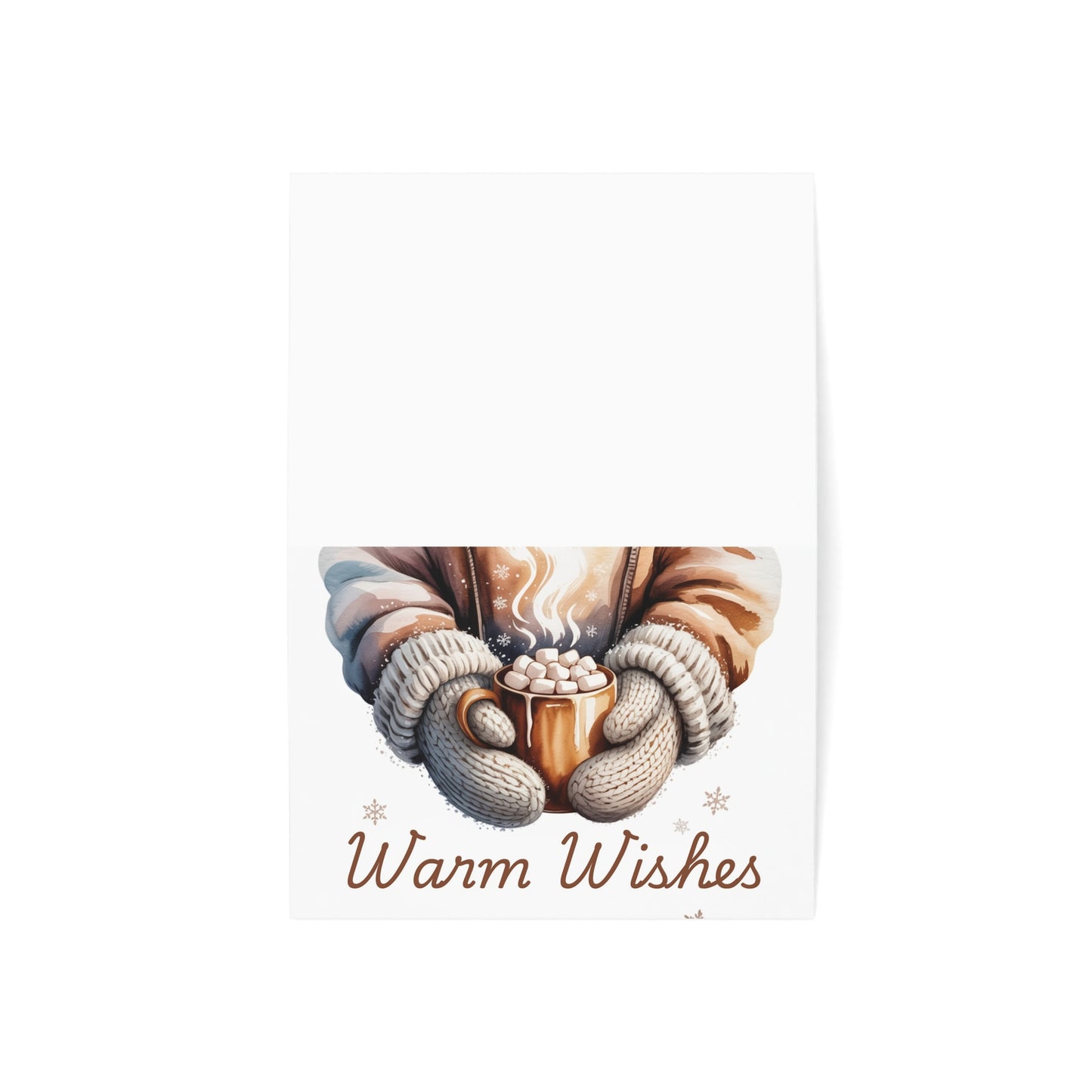 Warm Wishes Winter Greeting Card – Cozy Hot Cocoa Holiday Card for Christmas or Winter Gift Giving