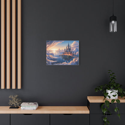 Floating Fantasy Castle Canvas Wall Art – Dreamy Sky Kingdom Landscape for Home, Office & Book Lovers