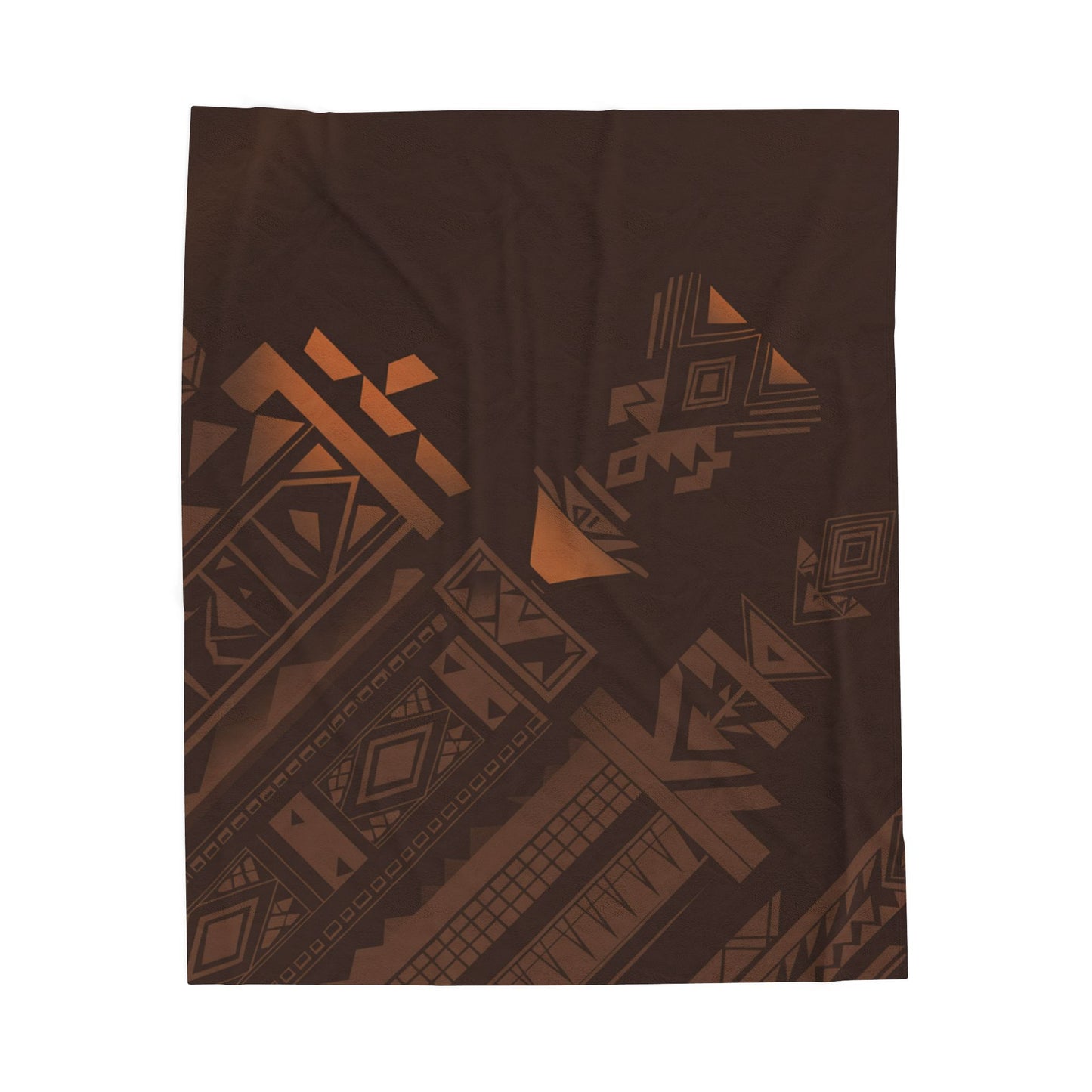 Geometric Tribal Velveteen Plush Blanket – Dark Rustic Masculine Cozy Throw Decor