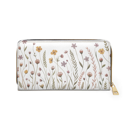 Christian Floral Scripture Wallet – Matthew 6:24 Verse Zipper Clutch | Faith Gift for Women