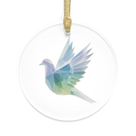 Peace Dove Ornament – Christian Christmas Tree Decoration, Symbol of Hope and Faith, Iridescent Acrylic Holiday Keepsake