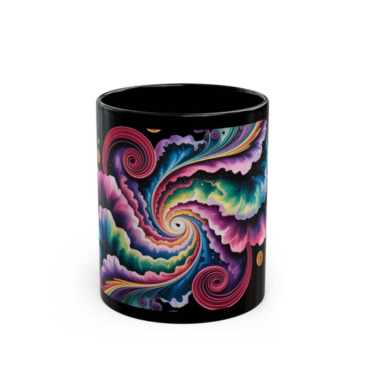 Colorful Abstract Art Mug, Psychedelic Coffee Cup, Vibrant Swirl Mug, Artistic Coffee Mug, Unique Gift for Art Lovers