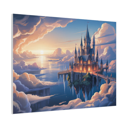 Floating Fantasy Castle Canvas Wall Art – Dreamy Sky Kingdom Landscape for Home, Office & Book Lovers