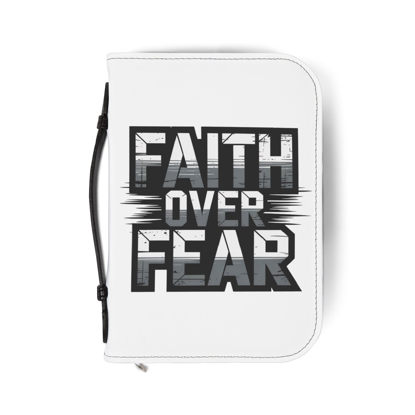 Faith Over Fear Bible Cover – Christian Zipper Case with Handle | Scripture Organizer