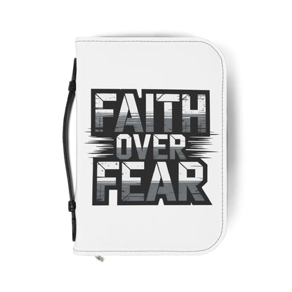 Faith Over Fear Bible Cover – Christian Zipper Case with Handle | Scripture Organizer
