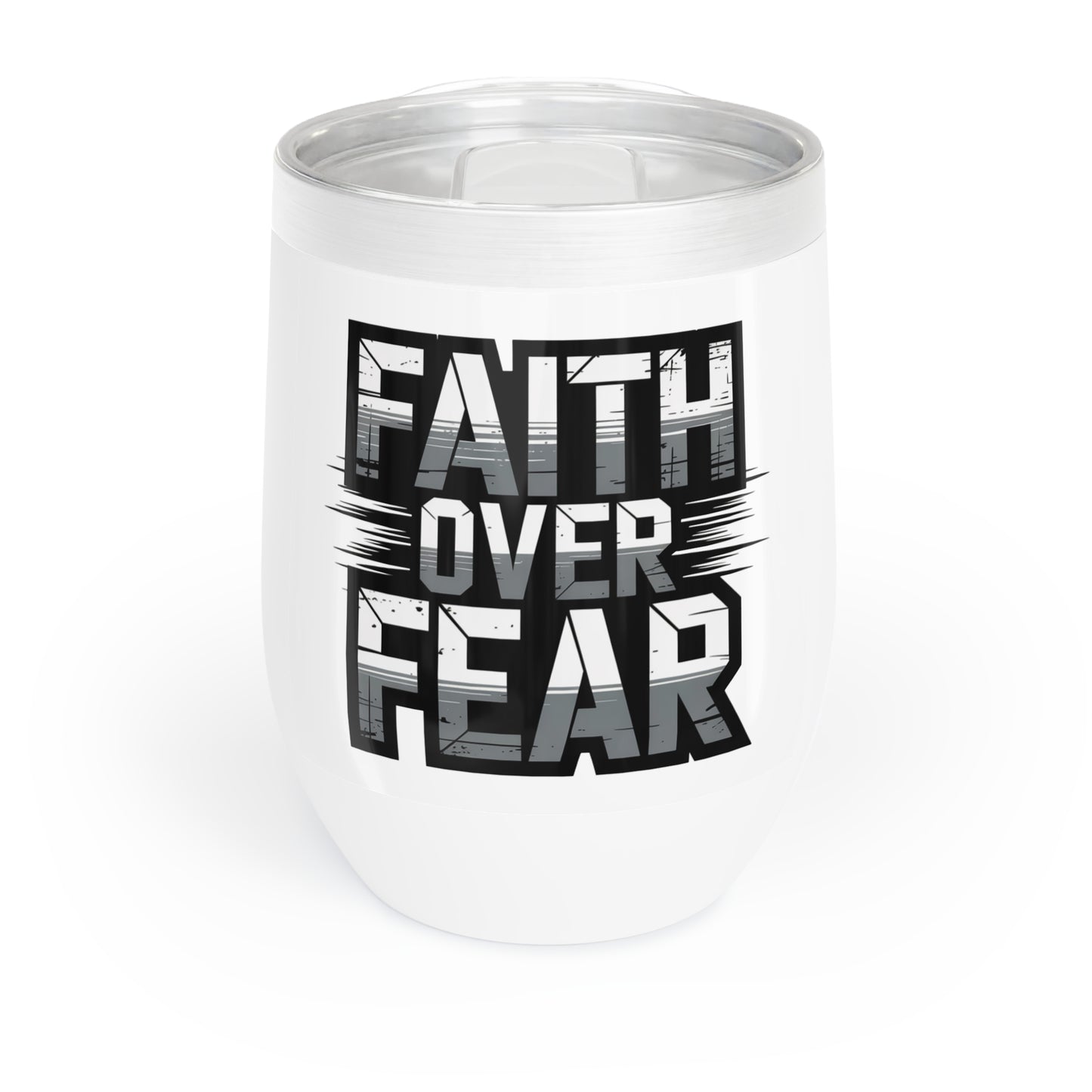 Faith Over Fear Tumbler – Christian Stainless Steel Travel Cup, Inspirational Drinkware Gift for Men & Women, Motivational Scripture Mug