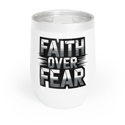 Faith Over Fear Tumbler – Christian Stainless Steel Travel Cup, Inspirational Drinkware Gift for Men & Women, Motivational Scripture Mug