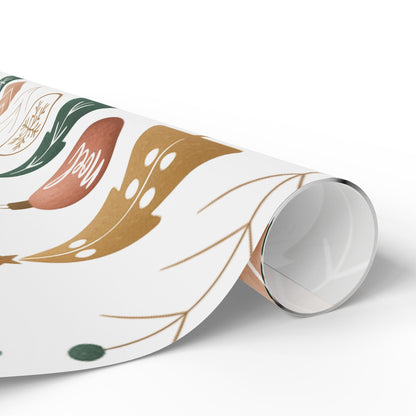 Minimalist Christmas Gift Wrap – Modern Tree & Ornament Pattern | Holiday Wrapping Paper