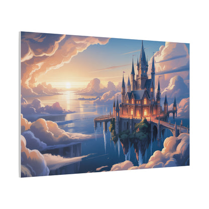 Floating Fantasy Castle Canvas Wall Art – Dreamy Sky Kingdom Landscape for Home, Office & Book Lovers
