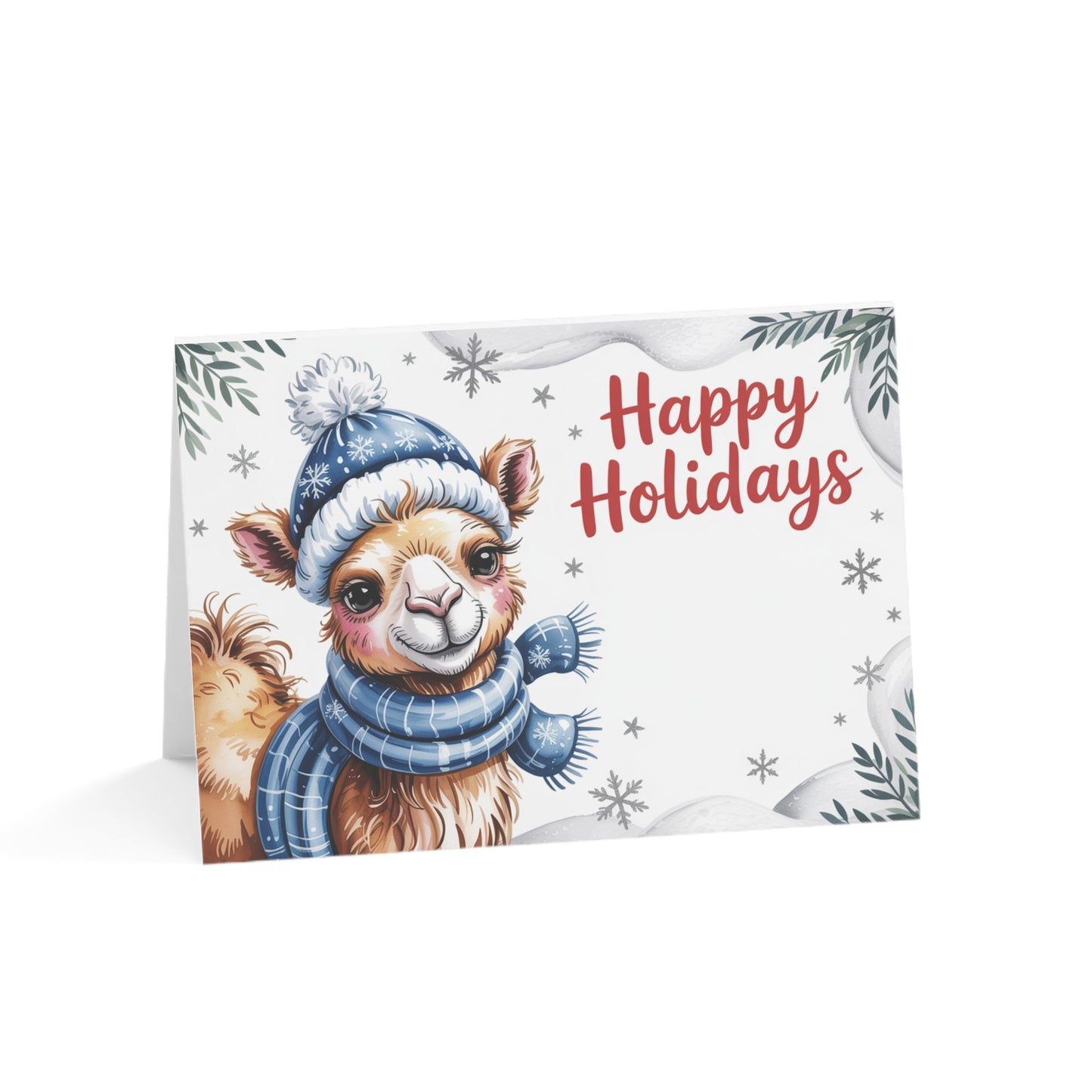 Adorable Camel holiday cards with cozy winter charm. Send festive cheer with this cute Christmas greeting card set.